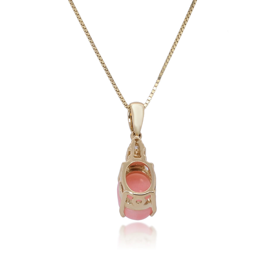 Brooklyn 10K Yellow Gold Oval-Cut Peruvian Pink Opal Pendant