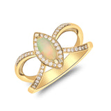 Evie 10K Yellow Gold Marquise-Cut Natural African Opal Ring