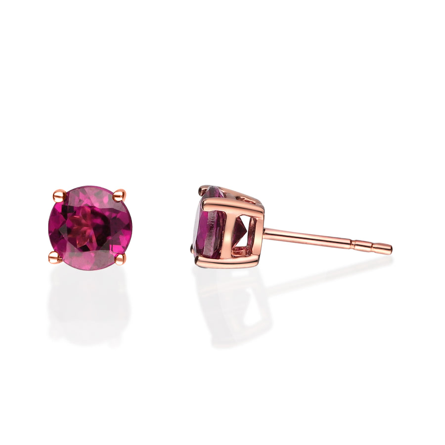 Ava 10K Yellow Gold Round-Shape Garnet Earring