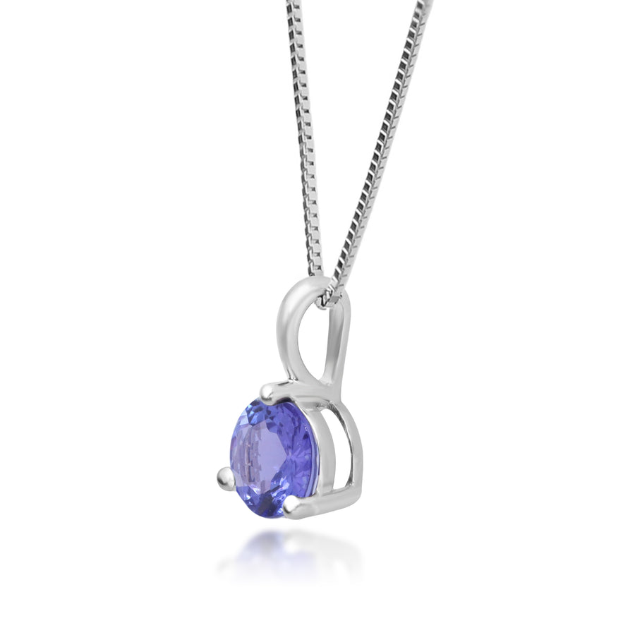 Aria 10K White Gold Round-Cut Tanzanian Tanzanite Pendant