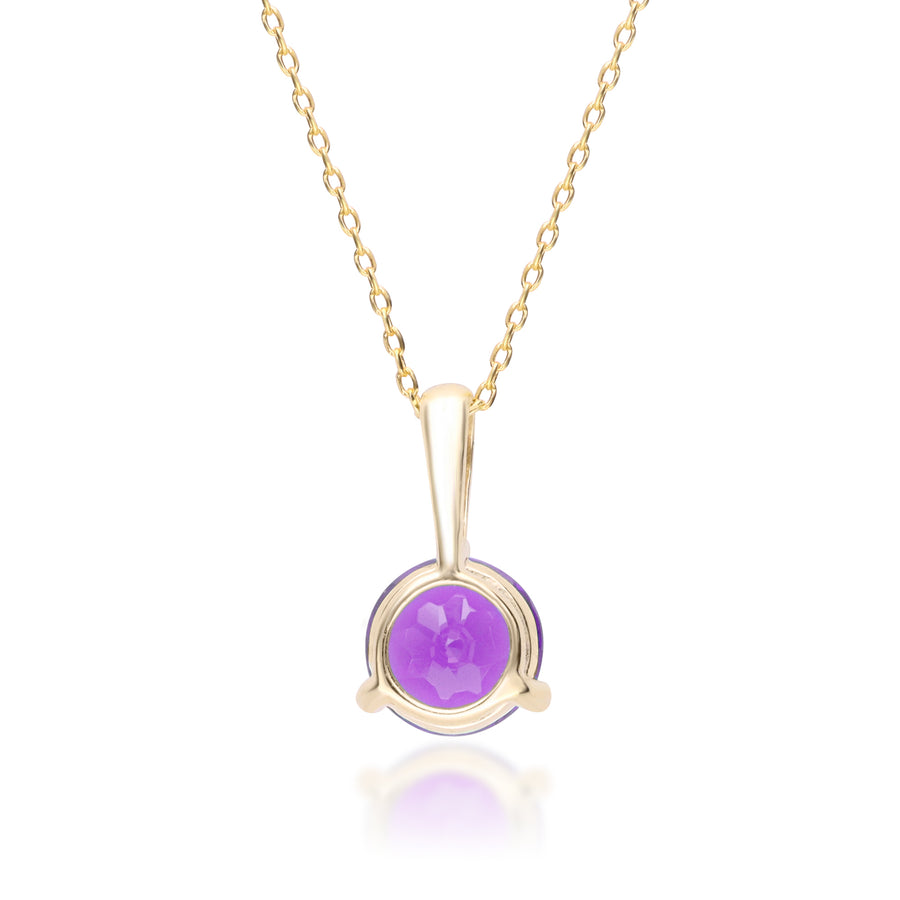 Flora 10K Yellow Gold Round-Cut Brazilian Amethyst Pendant