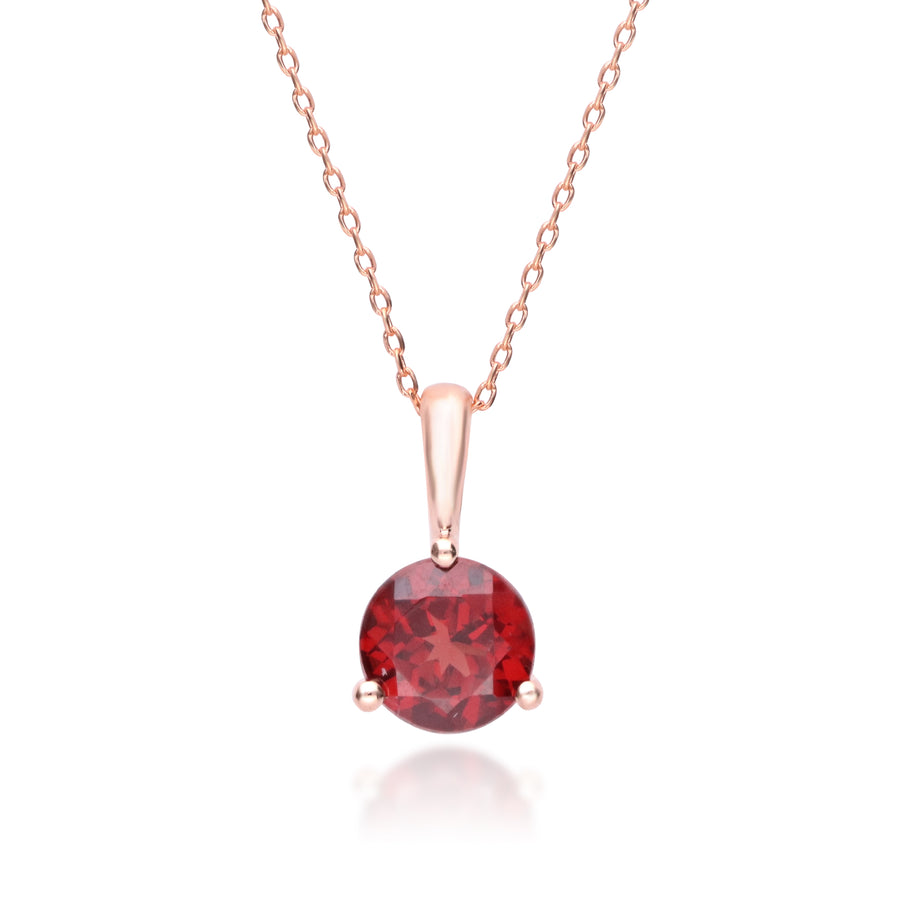 Halle 10K Rose Gold Round-Cut Garnet Pendant