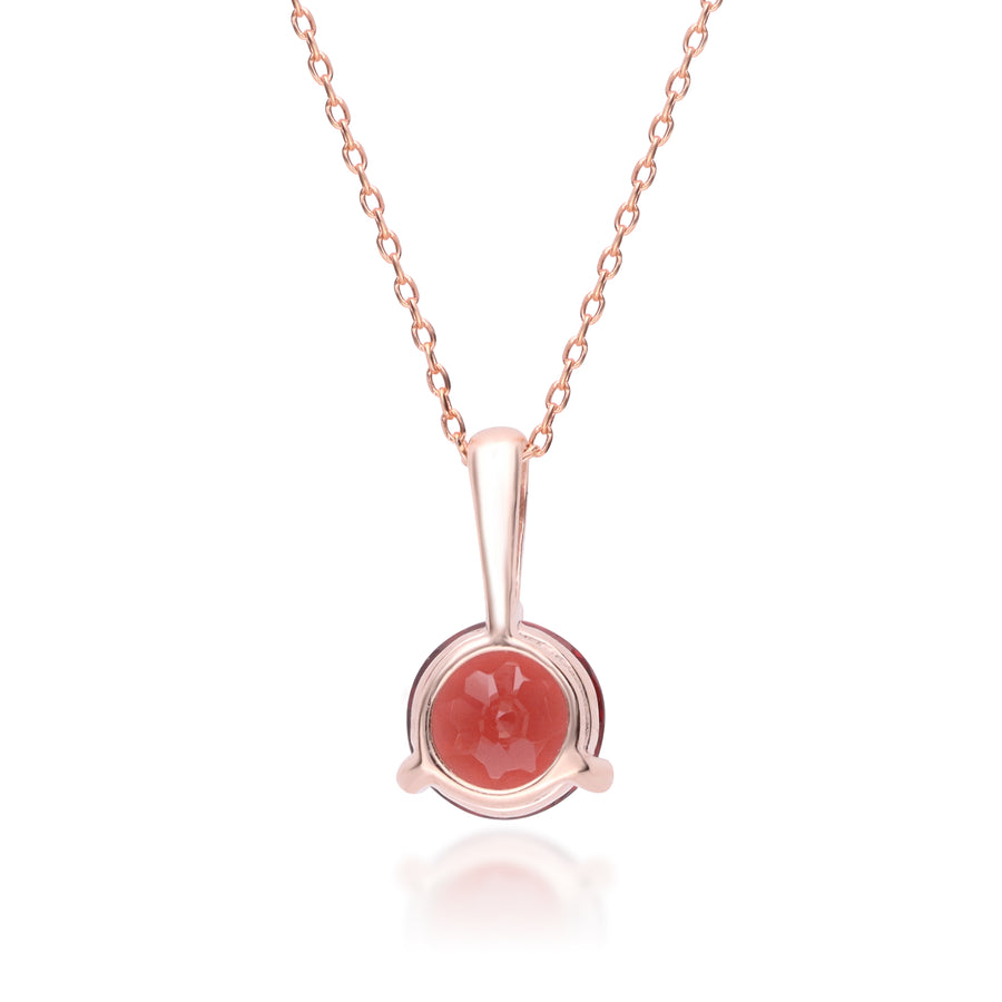 Halle 10K Rose Gold Round-Cut Garnet Pendant