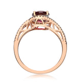 Lilliana 10K Rose Gold Oval-Cut Madagascar Rhodolite Ring