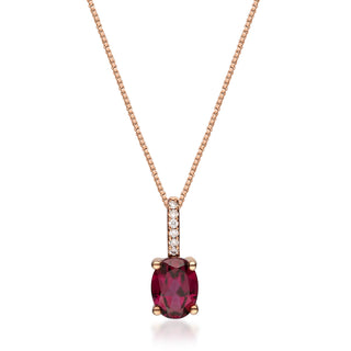 Kathryn 10K Rose Gold Oval-Cut Madagascar Rhodolite Pendant