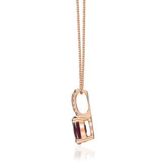 Kathryn 10K Rose Gold Oval-Cut Madagascar Rhodolite Pendant