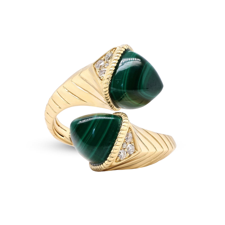 Aaliyah 14K Yellow Gold Fancy-Cut Malachite Ring