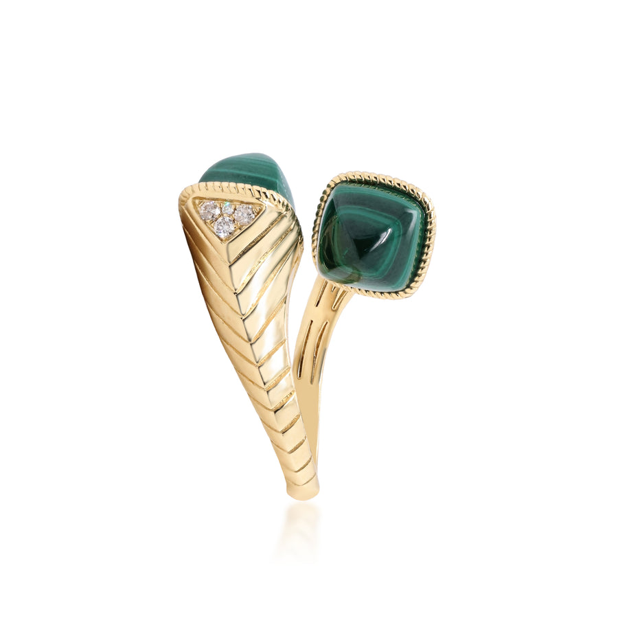 Aaliyah 14K Yellow Gold Fancy-Cut Malachite Ring