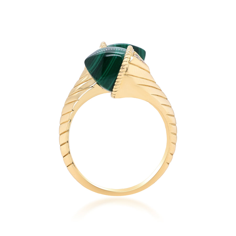 Aaliyah 14K Yellow Gold Fancy-Cut Malachite Ring