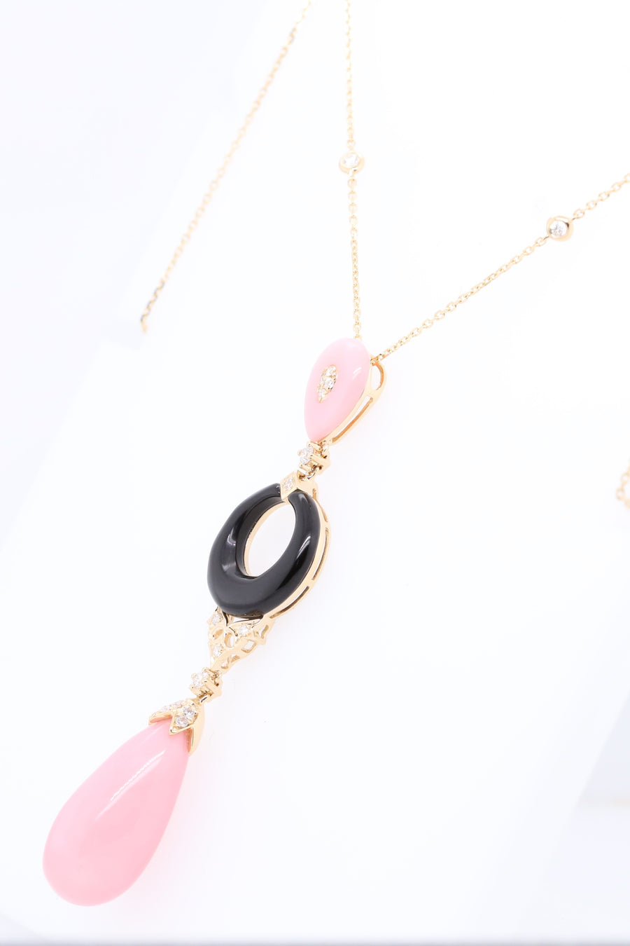 Billie 14K Yellow Gold Pear-Cut Peruvian Pink Opal Necklace