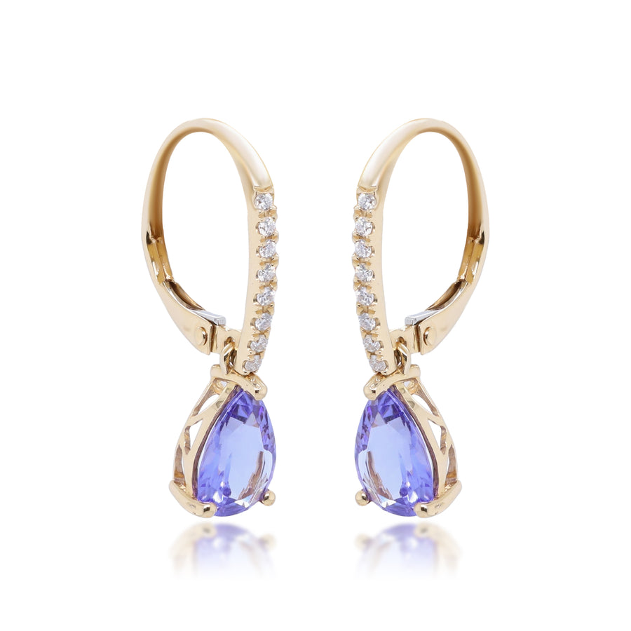 Elizabeth 14K Yellow Gold Pear-Cut Tanzanite Earrings