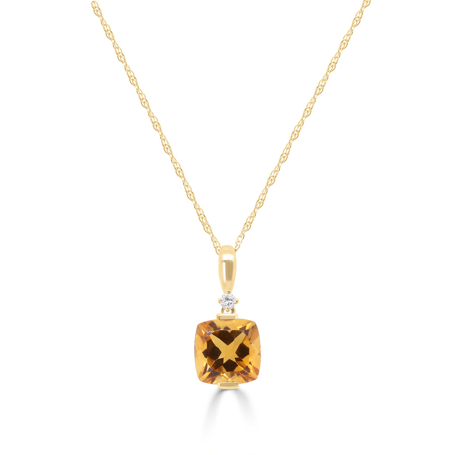 Kehlani 10K Yellow Gold Cushion-Cut Brazilian Citrine Pendant