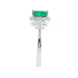 Elliana 14K White Gold Emerald-Cut Natural Zambian Emerald Ring