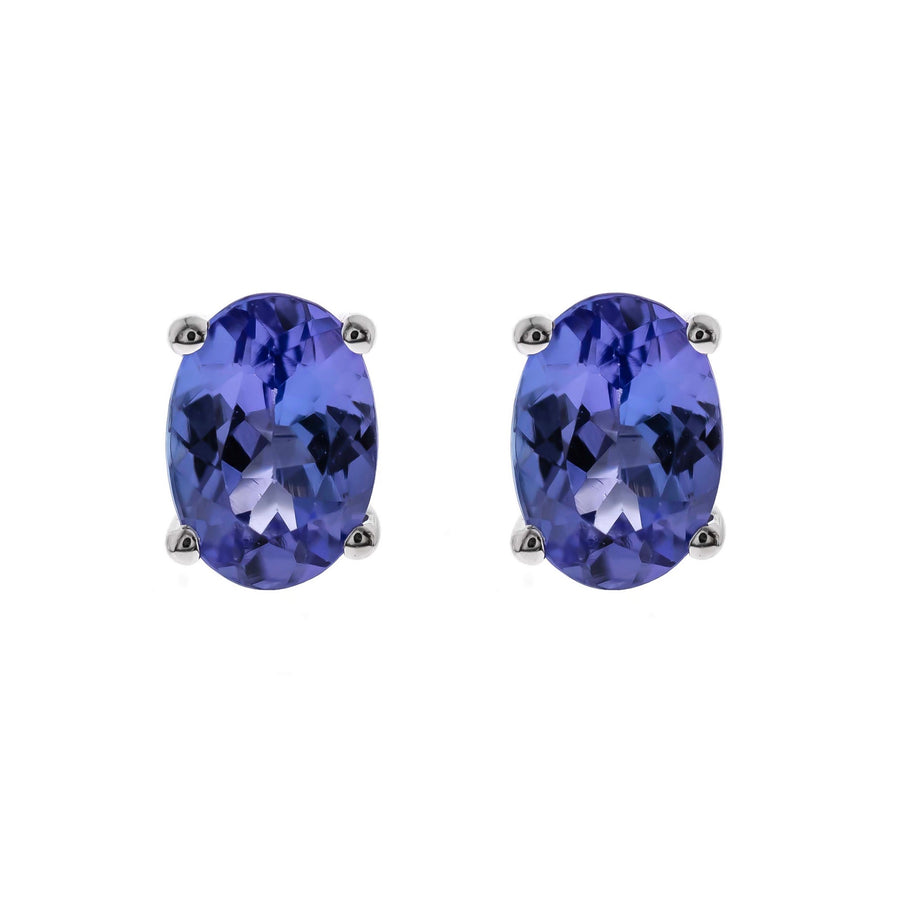 Ashton 14K White Gold Oval-Cut Tanzanian Tanzanite Earring