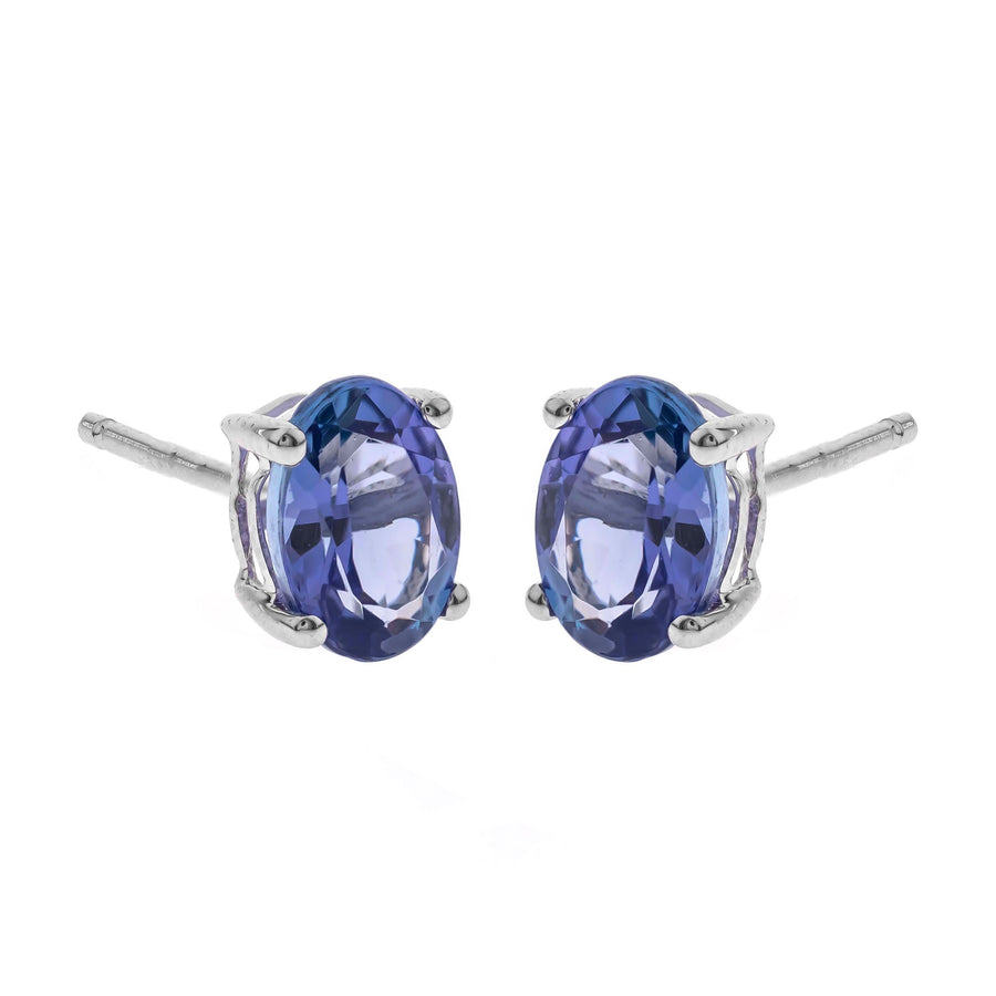 Ashton 14K White Gold Oval-Cut Tanzanian Tanzanite Earring