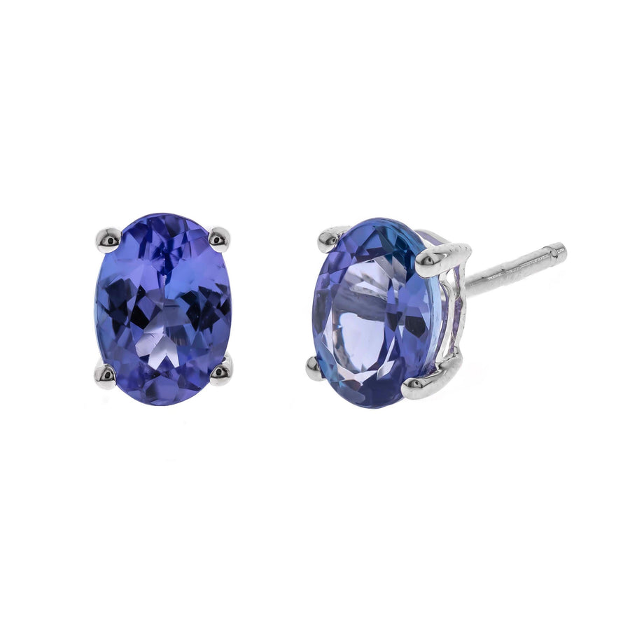 Ashton 14K White Gold Oval-Cut Tanzanian Tanzanite Earring