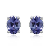 Ashton 14K White Gold Oval-Cut Tanzanian Tanzanite Earring