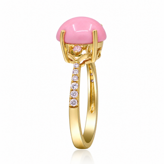 Kynlee 14K Yellow Gold Oval-Cab Pink Opal Ring