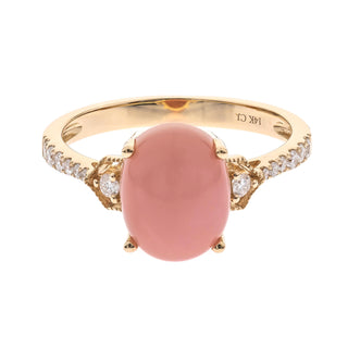 Kynlee 14K Yellow Gold Oval-Cab Pink Opal Ring