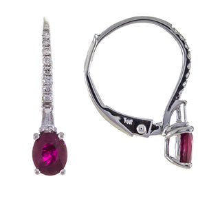 Wrenley 14K White Gold Oval-Cut Mozambique Ruby Earring