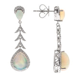 Analia 14K White Gold Pear-Cut Natural African Opal Earring