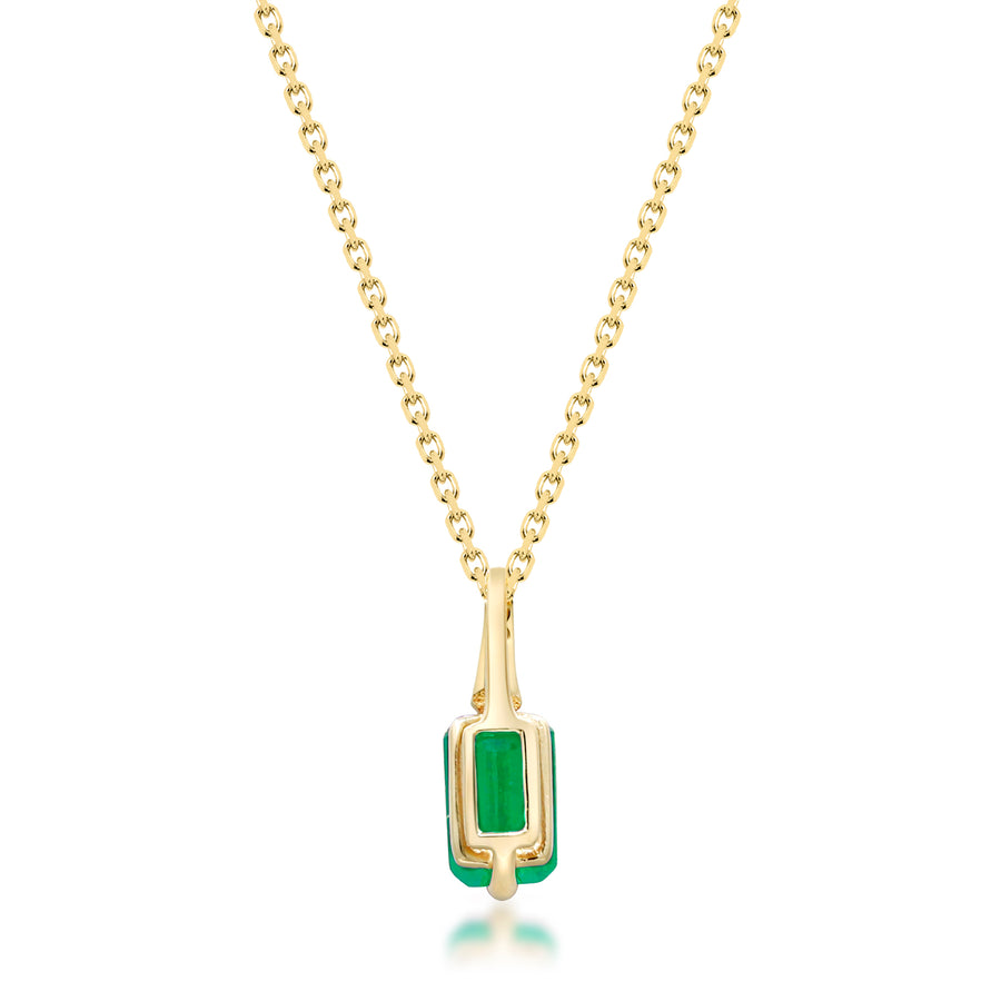 Remi 10K Yellow Gold Emerald-Cut Natural Zambian Emerald Pendant