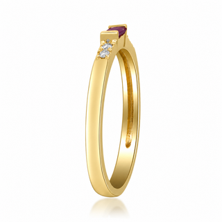 Adriana 10K Yellow Gold Baguette-Cut Mozambique Ruby Ring