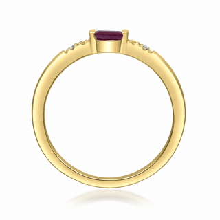 Adriana 10K Yellow Gold Baguette-Cut Mozambique Ruby Ring