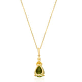 Kalani 10K Yellow Gold Pear-Cut Manchurian Peridot Pendant