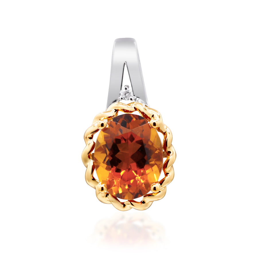 Valentina 10K White Gold Oval-Cut Brazilian Citrine Pendant