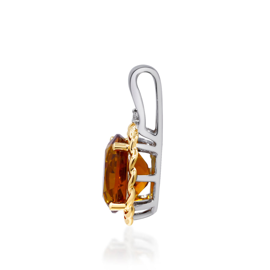 Valentina 10K White Gold Oval-Cut Brazilian Citrine Pendant