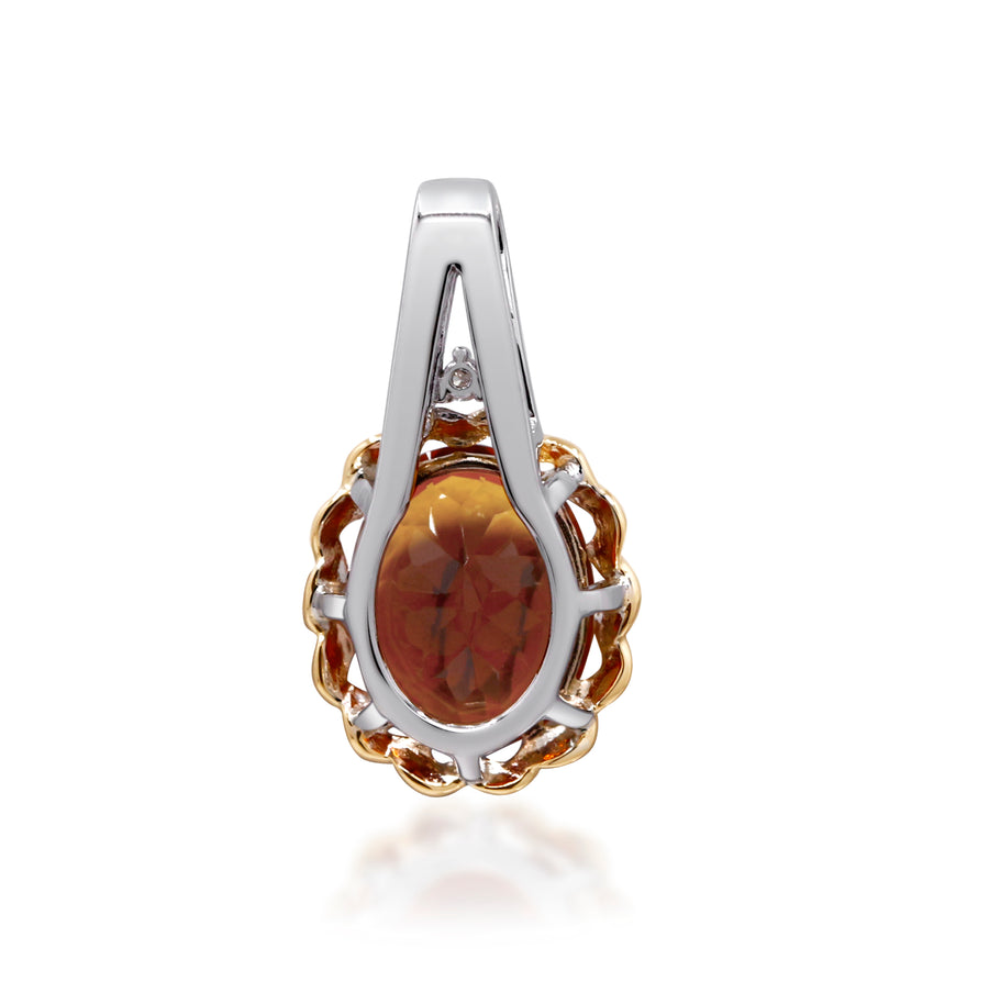 Valentina 10K White Gold Oval-Cut Brazilian Citrine Pendant