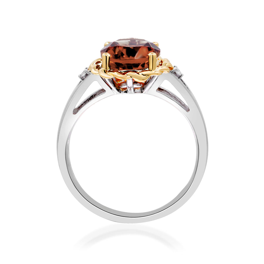 Blakely 10K Two-Tone Gold Oval-Cut Brazilian Citrine Ring