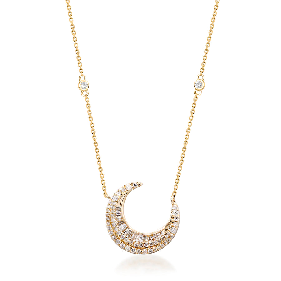 Summer 14K Yellow Gold Baguette-Cut White Diamond Pendant