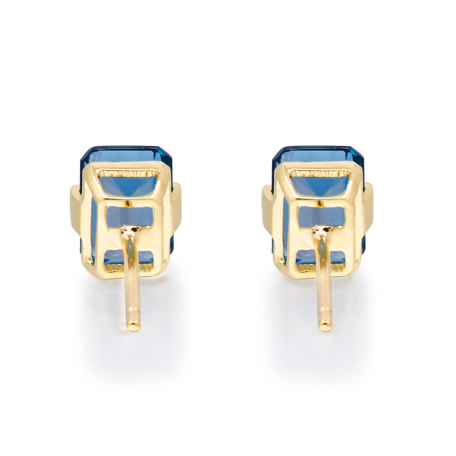 Cooper 10K Yellow Gold Emerald-Cut Brazilian London Blue Topaz Earrings