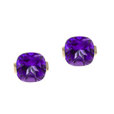 Sofia 10K Yellow Gold Cushion-Cut Amethyst Earring