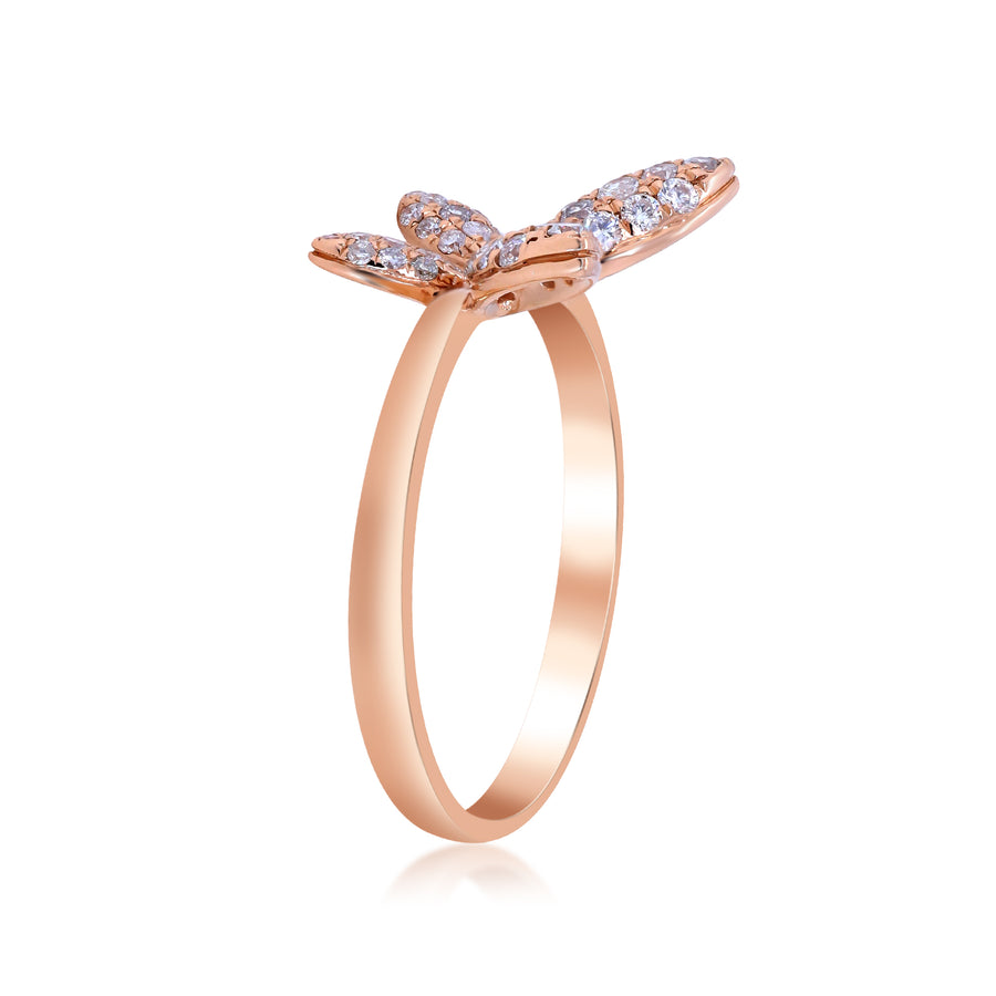 Flora 14K Rose Gold Round-Cut White Diamond Ring