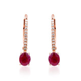 Myla 10K Rose Gold Oval-Cut Mozambique Ruby Earring
