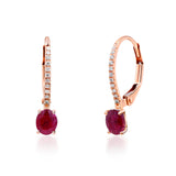 Myla 10K Rose Gold Oval-Cut Mozambique Ruby Earring