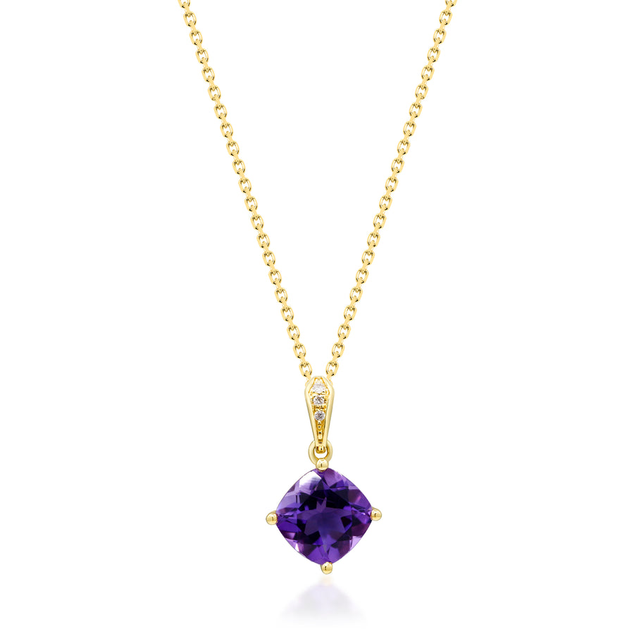 Emmie 10K Yellow Gold Cushion-cut Brazilian Amethyst Pendant