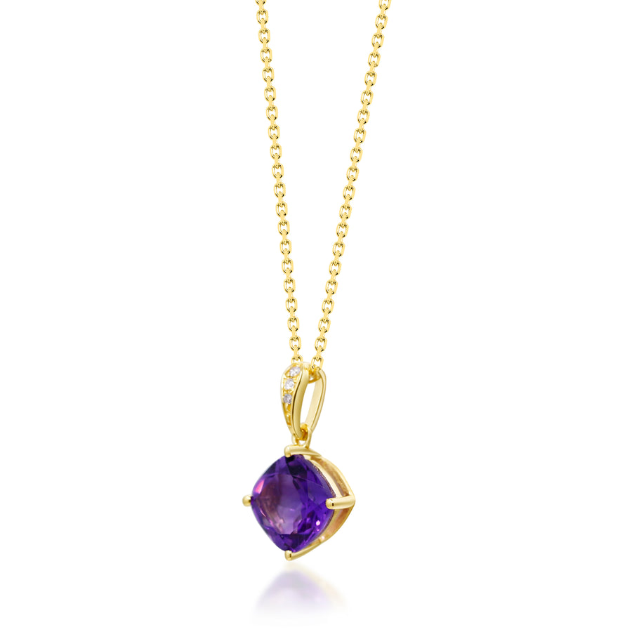 Emmie 10K Yellow Gold Cushion-cut Brazilian Amethyst Pendant