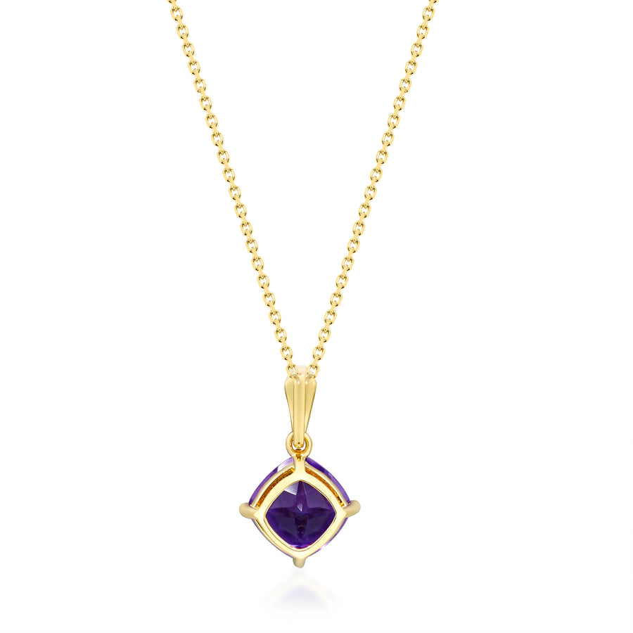 Emmie 10K Yellow Gold Cushion-cut Brazilian Amethyst Pendant