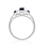 Wrenley 10K White Gold Emerald-Cut Blue Sapphire Ring