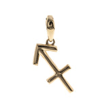 Sagittarius 10K Yellow Gold Round-Cut White Diamond Pendant