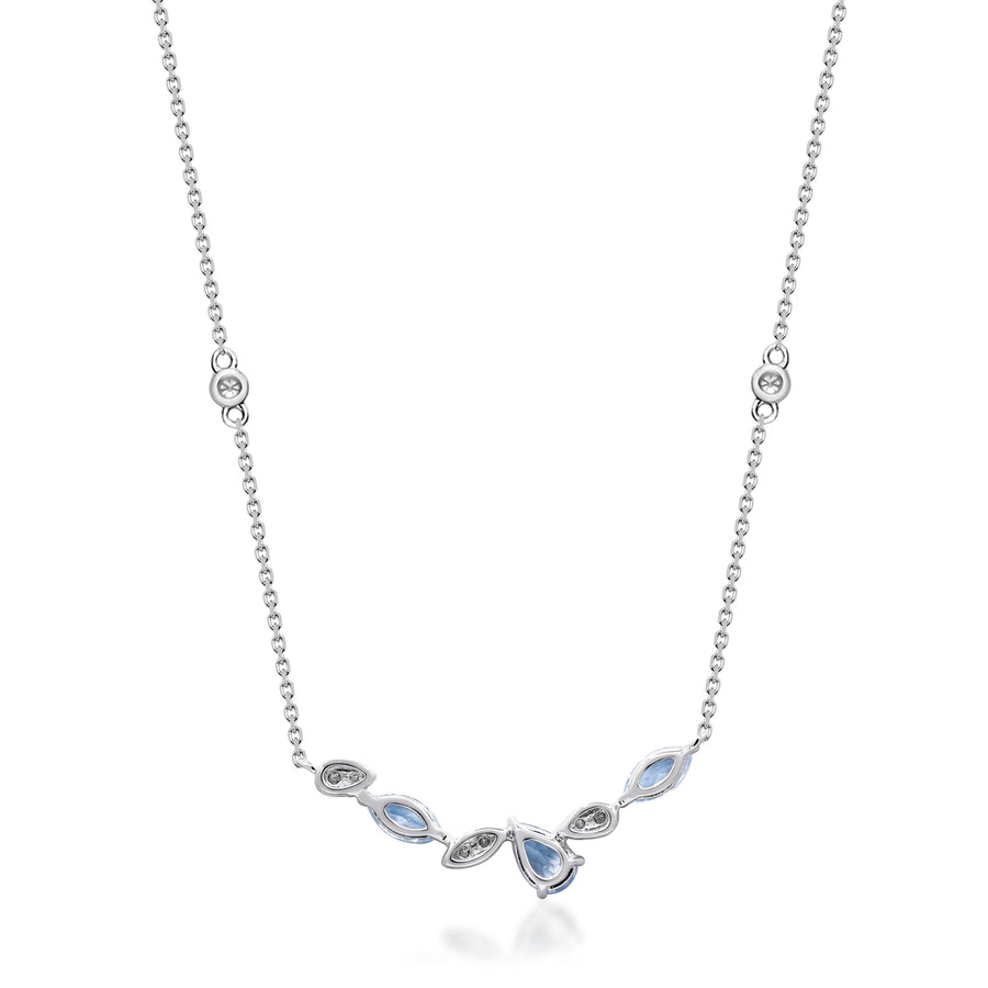 Willow 14K White Gold Pear-Cut Aquamarine Necklaces