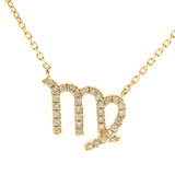 Virgo 14K Yellow Gold Round-Cut White Diamond Pendant