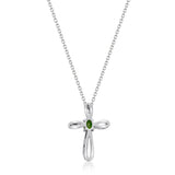 Kylie 10K White Gold Oval-Cut Emerald Pendant