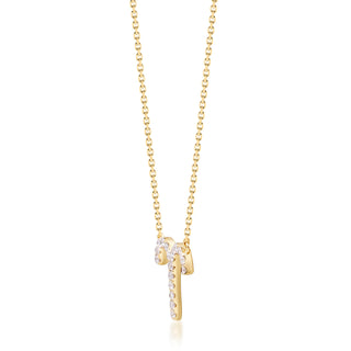 Aries 10K Yellow Gold Round-Cut White Diamond Pendant