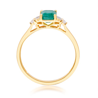 Evangeline 10K Yellow Gold Emerald-Cut Zambian Emerald Ring