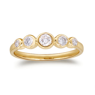 Emery 14K Yellow Gold Round-Cut White Diamond Ring